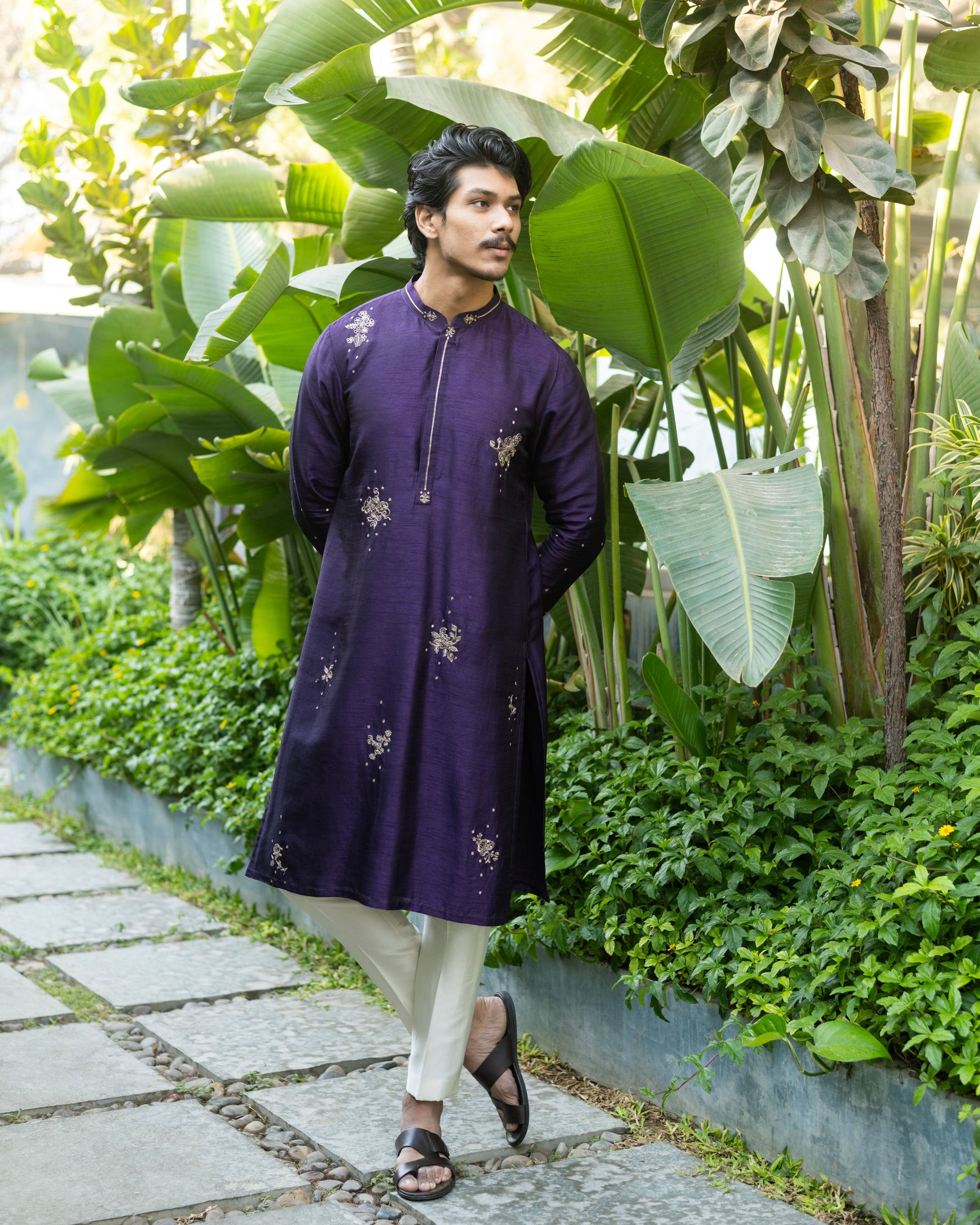 PURPLE BLOOM KURTA SET