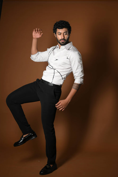 BIRDS AND LINES SHIRT