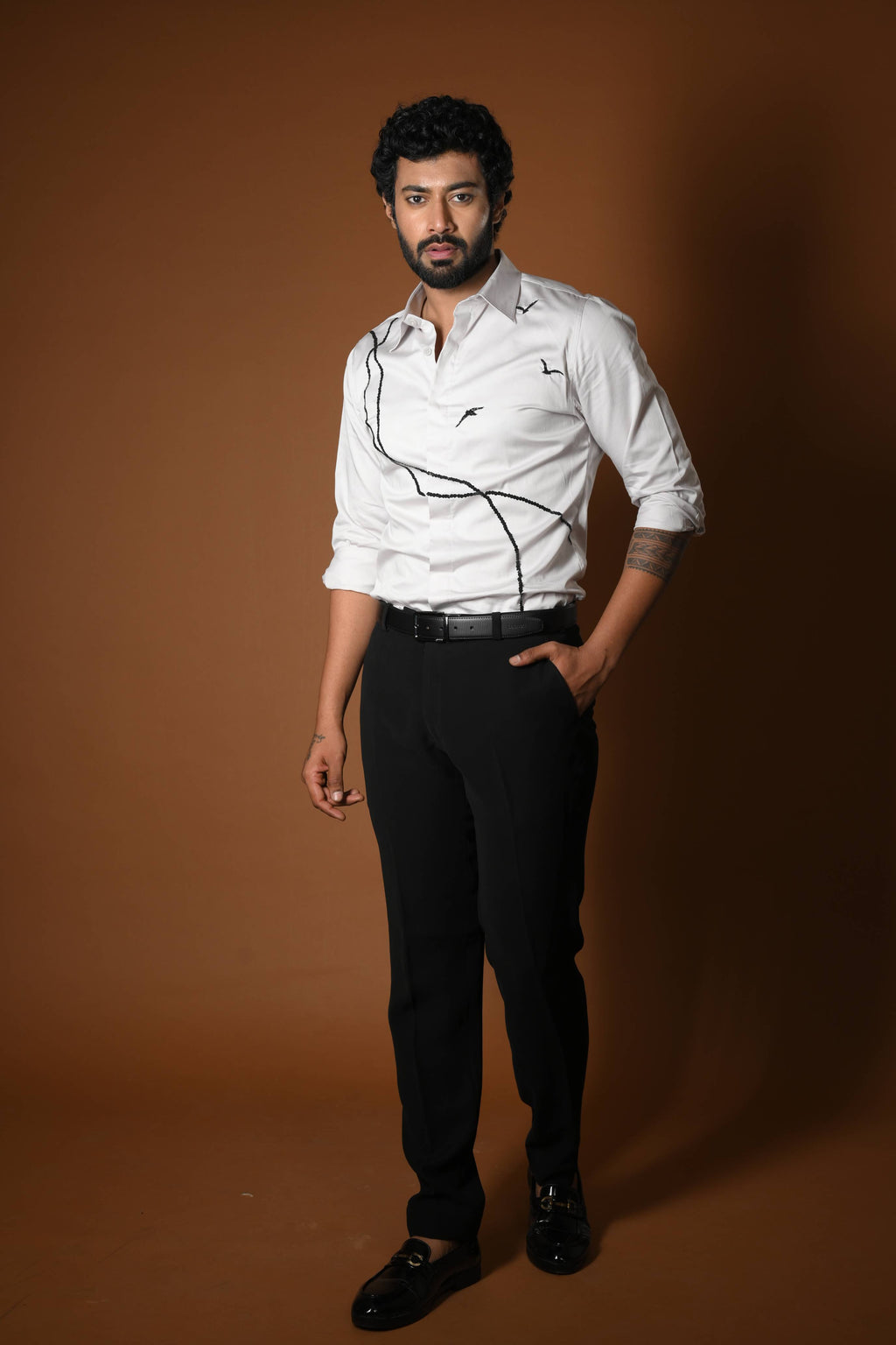 BIRDS AND LINES SHIRT