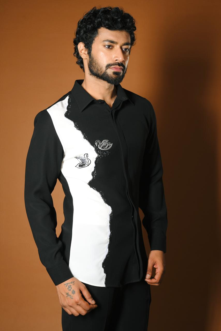 SWAN WHITE & BLACK SHIRT