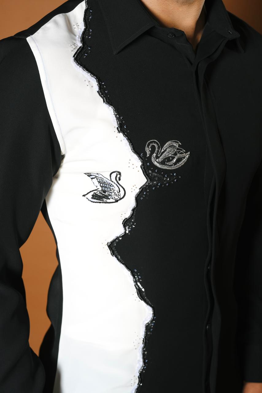 SWAN WHITE & BLACK SHIRT